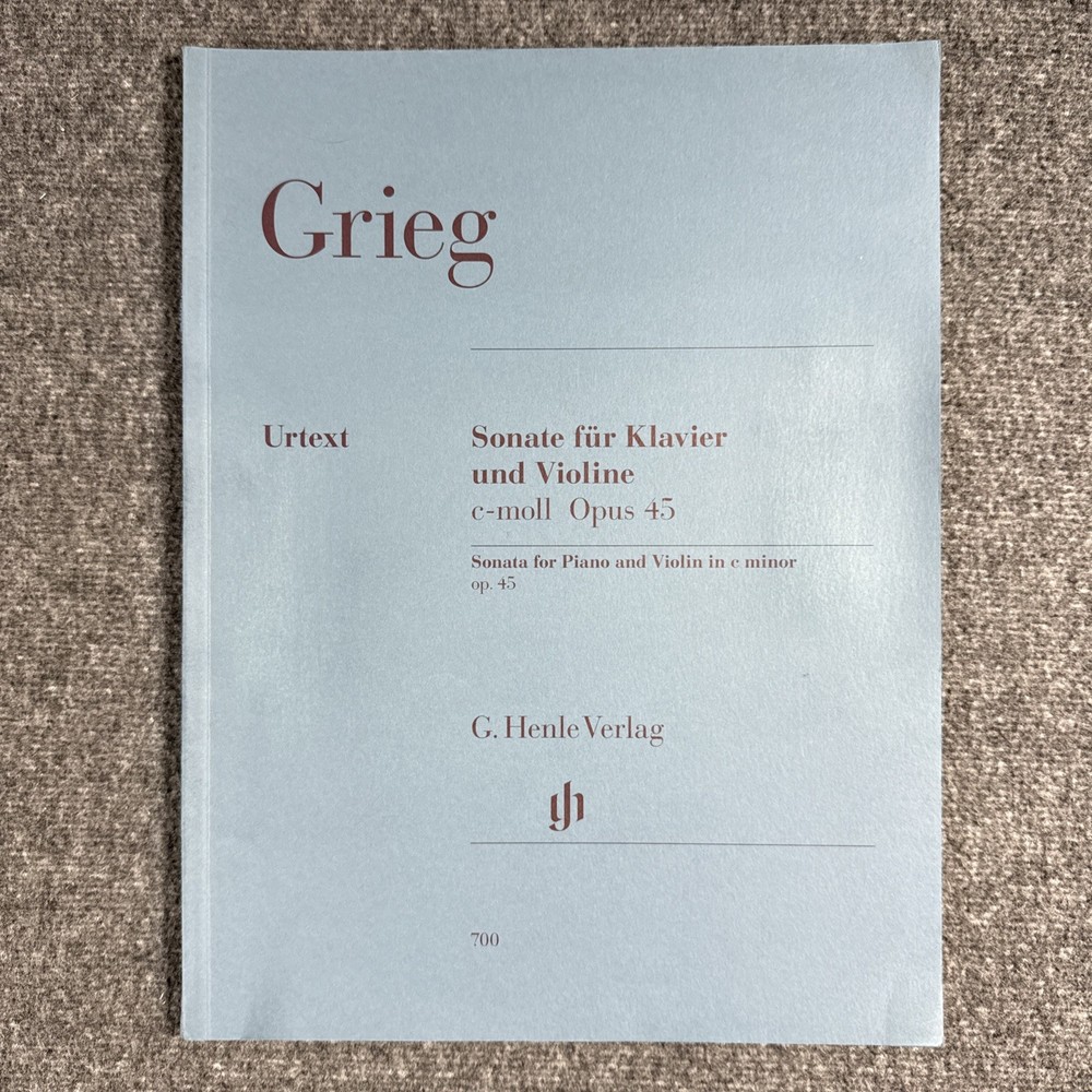 Grieg Sonata for Piano and Violin in C Minor Op 45 Sheet Music Urtext G Henle