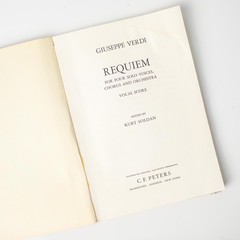 intage Verdi Requiem Vocal Score Edition Peters No 4251 Choral Music Book