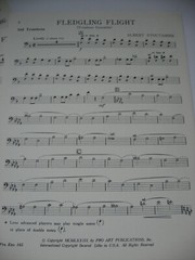 Fledgling Flight Trombone and or Baritone Trio with Piano Sheet Music Stoutamire
