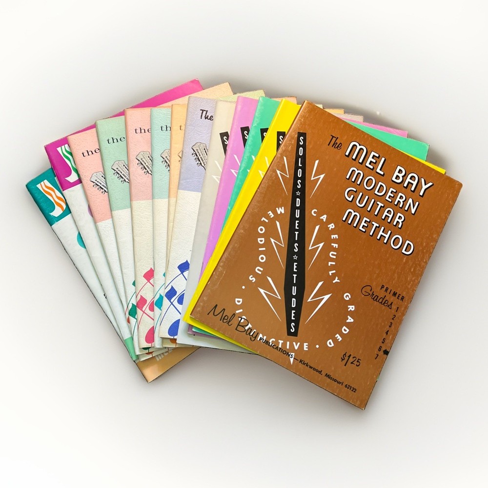 Vintage Mel Bay Guitar Method Instructional Books Lot Of 14 – Sheet Music NOS