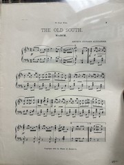 1901 Seattle Washington sheet music THE OLD SOUTH by Arthur Leonard Alexander