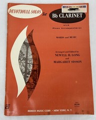 Devotional Solos For Bb Clarinet With Piano Accompaniment (Sheet Music, 1945)