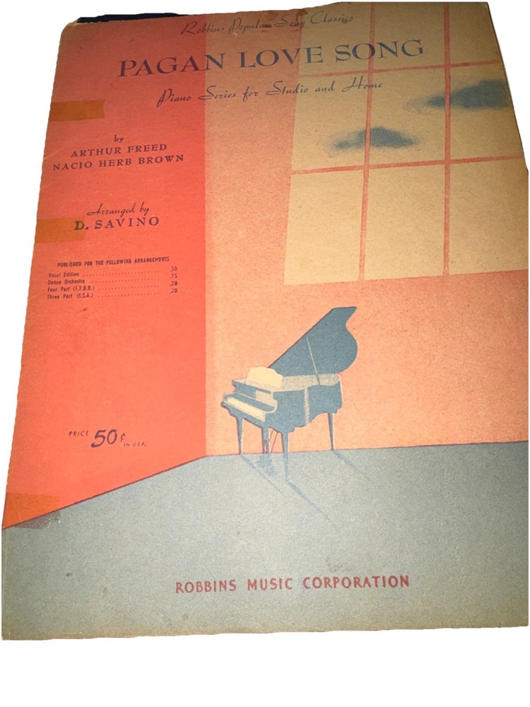 Pagan Love Song Vtg Sheet Music Piano © 1929 By Arthur Freed, Sacio Herb Brown