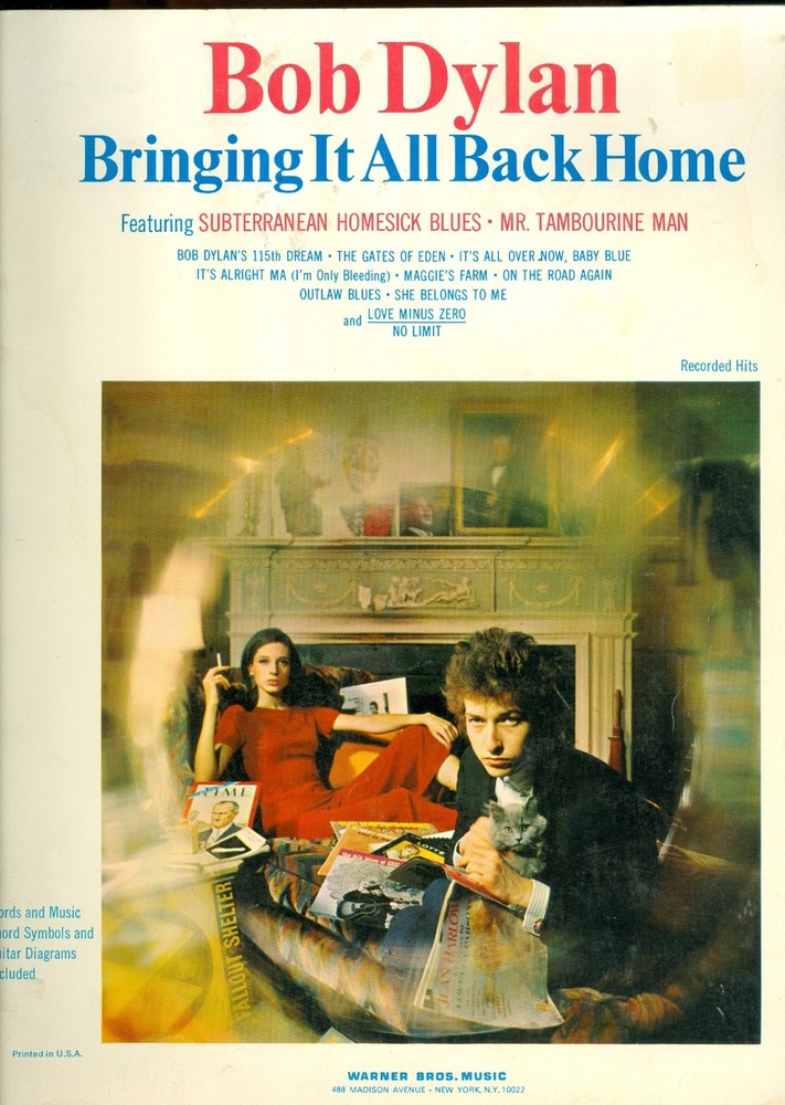 Bob Dylan Bringing it All Back Home sheet music songbook Mr. Tambourine Man
