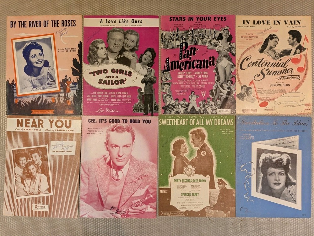 1940s Sheet Music Lot (8) WWII Era Movie Songs Spencer Tracy Lena Horne Jerome