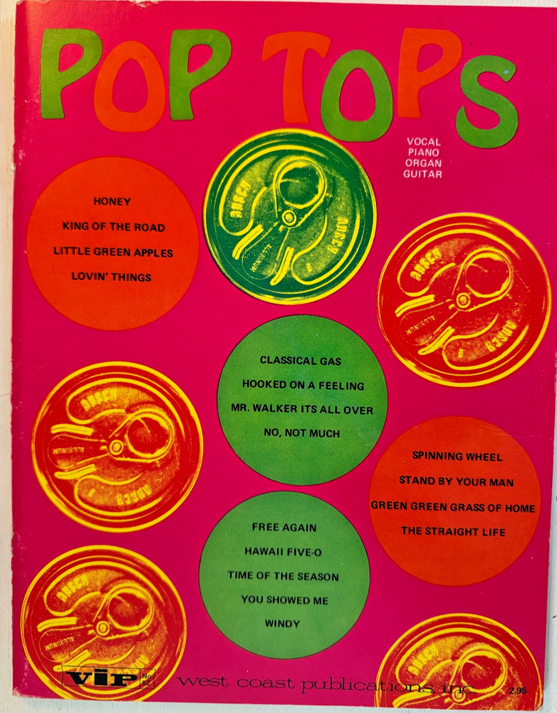 Vintage Sheet Music Book-Pop Tops-Piano-Vocal-Organ-Guitar-60+ Songs!!!