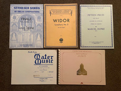 Lot of 5 Classical Organ Music songbooks: Handel, Bach, Dupre, Widor, Vierne