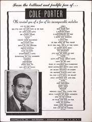 1953 Sheet Music: Can-Can I Love Paris Cole Porter Buxton Hill Music