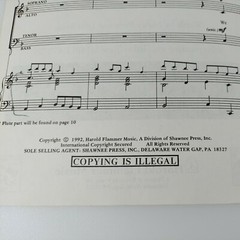 Simple Thanks Sheet Music, Nancy Price, Don Besig 1992 Harold Flammer Music