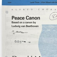 90-PACK LOT Alfred Choral Sheet Music « Peace Canon » 3-Part Mixed Voices Keyboard