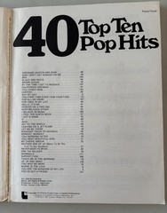 Vintage 40 Top Ten Pop Hits Piano Vocal, c1974, 128 pages