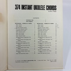 374 Instant Ukulele Chords Songbook by Dan J. Royal Ashley 1965