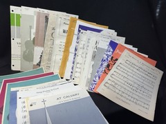 Vintage Lot of Religious Choral SATB Sheet Music 1950s-1980s w/ Storage Folder