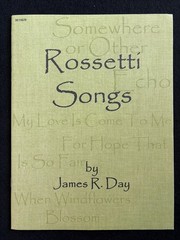 Rossetti Songs James R Day High Voice Vocal Piano Sheet Music Collection