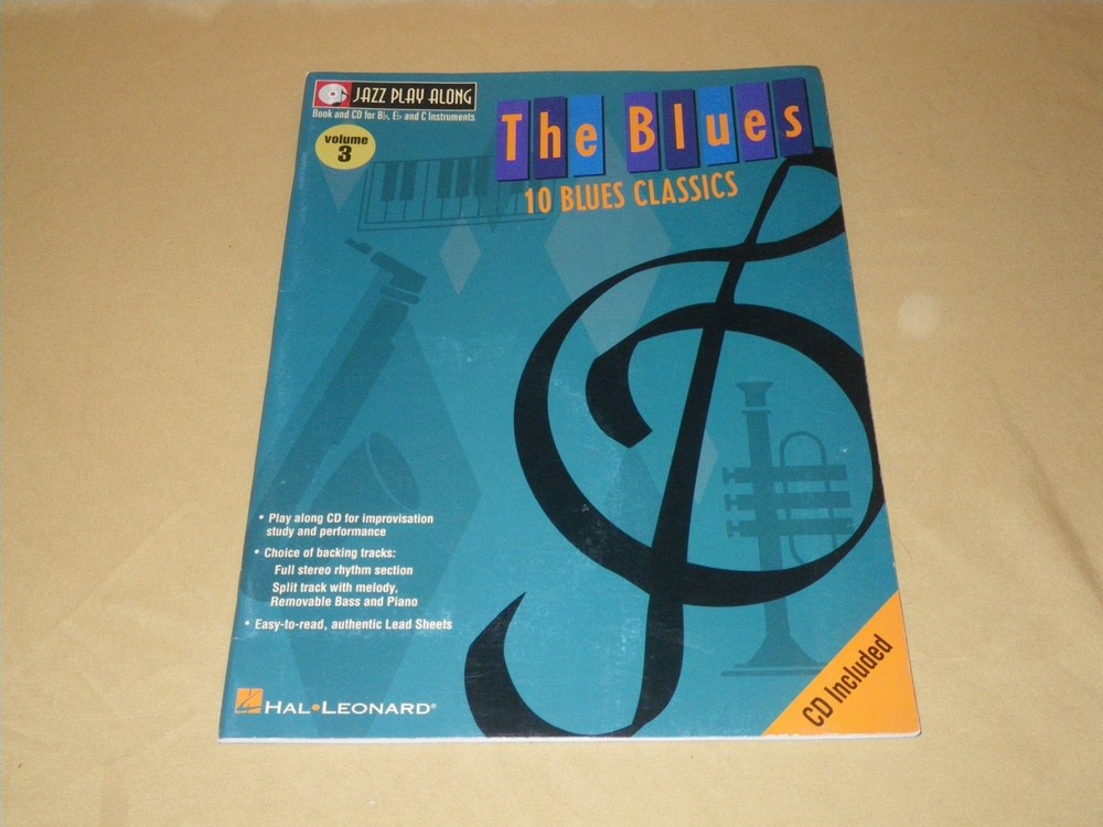 THE BLUES – 10 BLUES CLASSICS – VOLUME 3 – JAZZ PLAY ALONG BOOK and CD