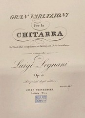 Luigi Legnani Op 16 Gran Variazione Guitar Study Sheet Music Classical Italian