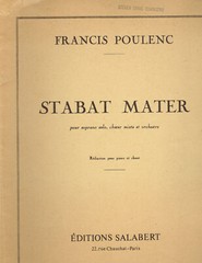 Poulenc – Stabat Mater, Reduction pour Piano et Chant (Soprano Solo Mixed Choir)