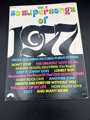 50 Supersongs of 1977 Vintage Paperback Songbook Piano Vocals Lyrics Music
