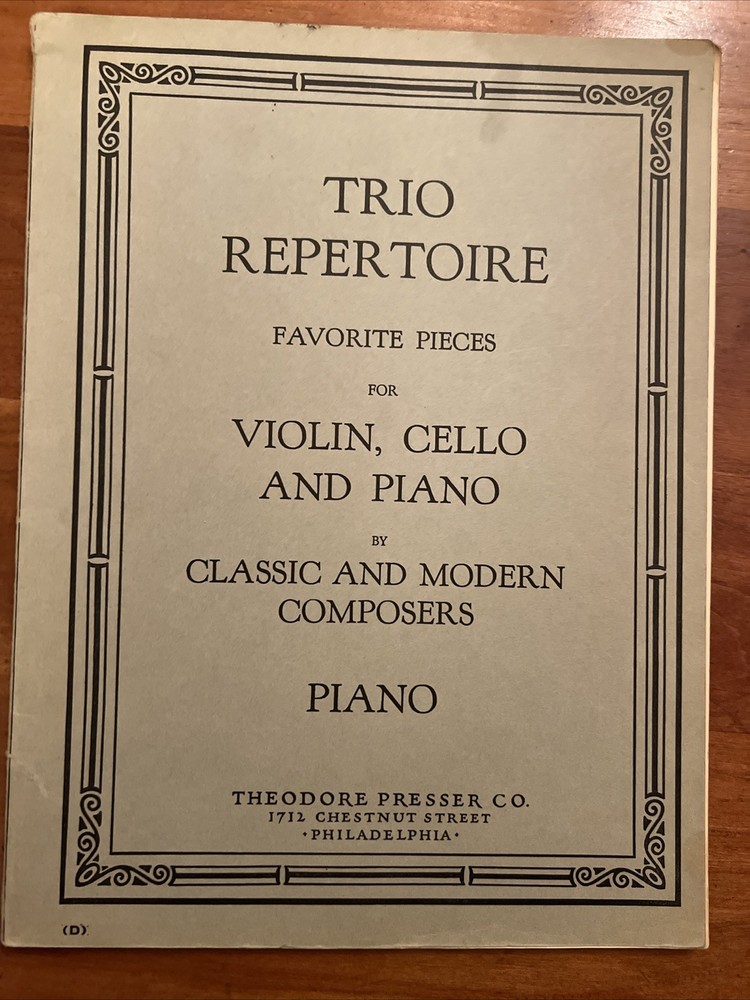 Trio Repertoire Favorite pieces For Violin, Cello And Piano – Piano Book