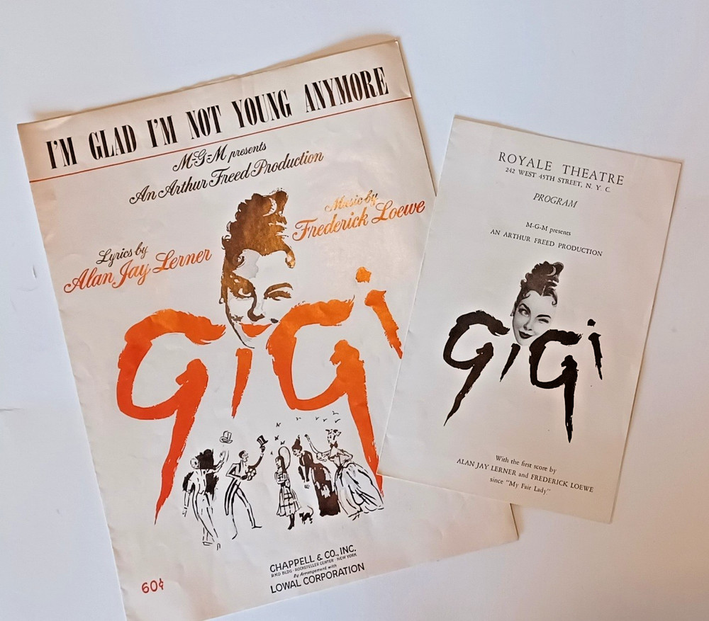 1. GIGI 1958 MGM Royale Theatre Program + 1957 Lerner & Loewe Sheet Music Lot