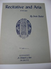 Irwin Fischer Recitative and Aria for the Organ Sheet Music M Witmark & Sons