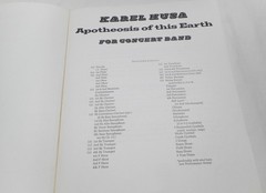 Apotheosis of this Earth for Concert Band by Karel Husa Full Score 1971