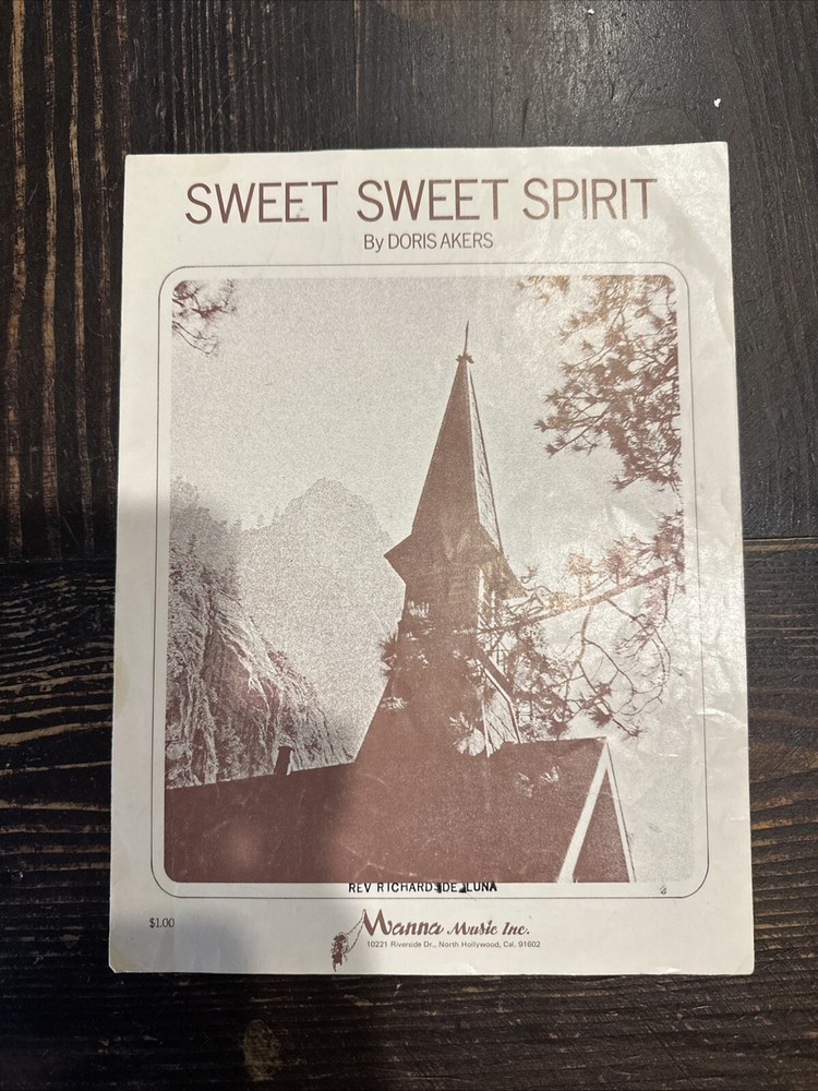 SWEET SWEET SPIRIT Piano Sheet Music Doris Akers Manna Music 1965 Church Hymn