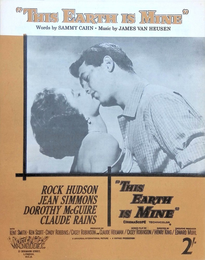 This Earth Is Mine Sheet Music Rock Hudson Jean Simmons 1959 Film Title Song UK