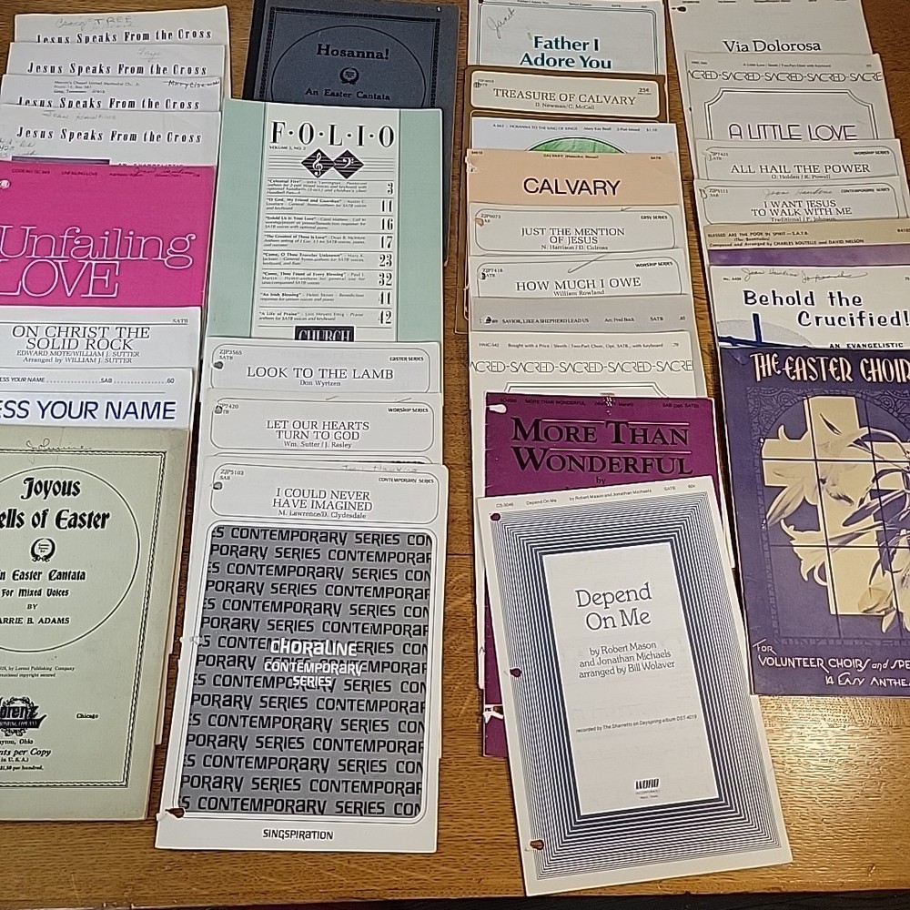 Music For Church CHORAL CHORUS CHOIR Sheet MUSIC, Books, Contatas Lot of 30