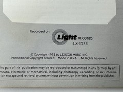 VTG Walter Hawkins Love Alive II Song Book 1978 Lexicon Music Inc. Light Records