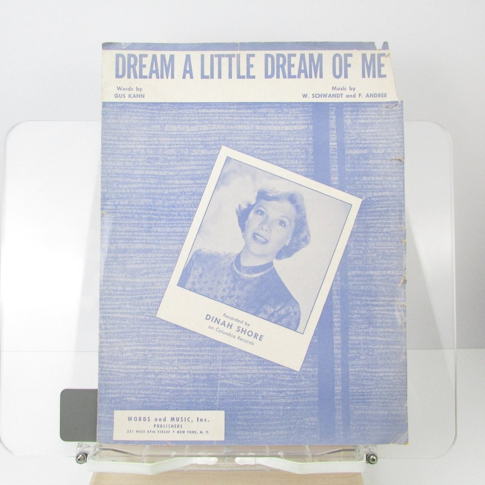 Dream a Little Dream of Me Sheet Music Dinah Shore P/V/G Words & Music 1950