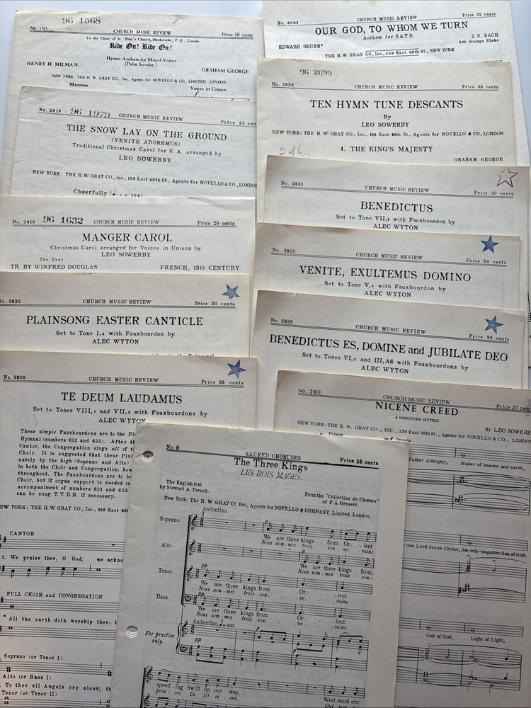 Vintage Sacred Choral Music Bundle- 12 Octavos mostly 1960s Church Music Review