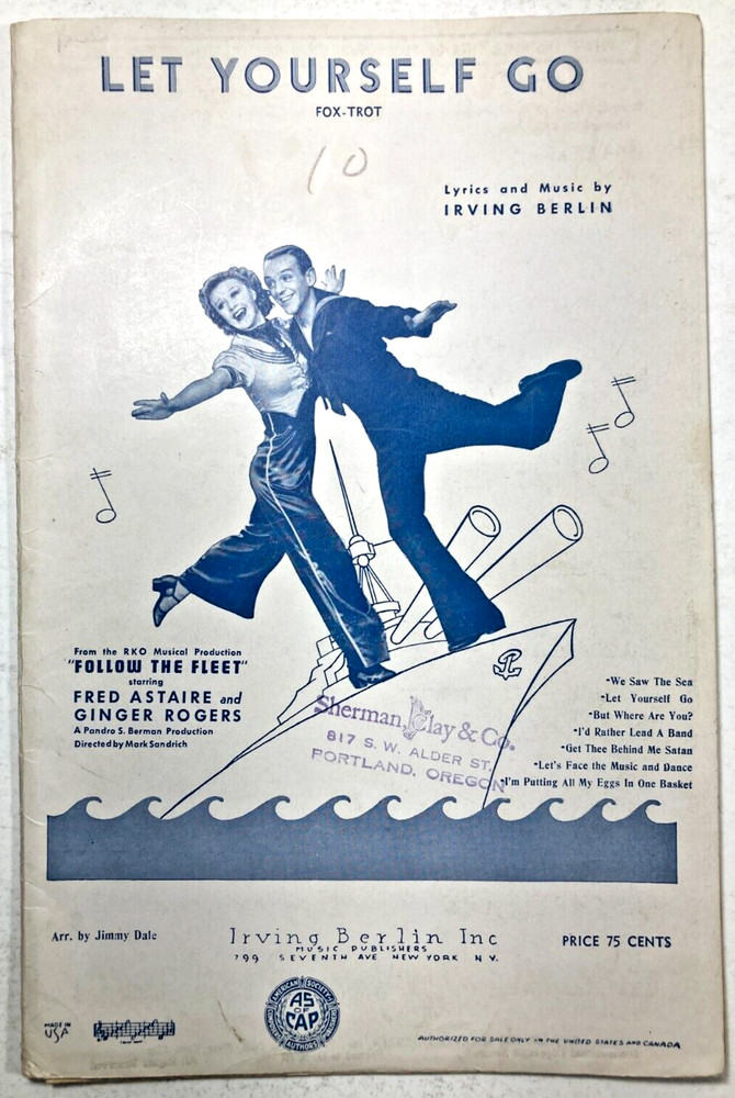 Irving Berlin Fred Astaire 1936 Let Yourself Go Horn & String Charts Sheet Music