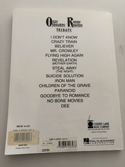 Ozzy Osbourne Randy Rhoads Tribute Sheet Music Guitar Tablature Book 002507904