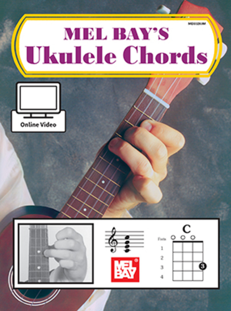 MEL BAY&rsquo;S UKULELE CHORDS MUSIC BOOK/ONLINE VIDEO WITH PHOTOS DIAGRAMS BRAND NEW