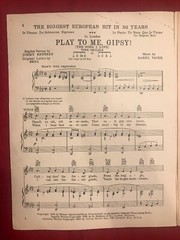 VTG Sheet Music Play To Me, Gypsy The Song I Love by Jimmy Kennedy & Karel Vacek