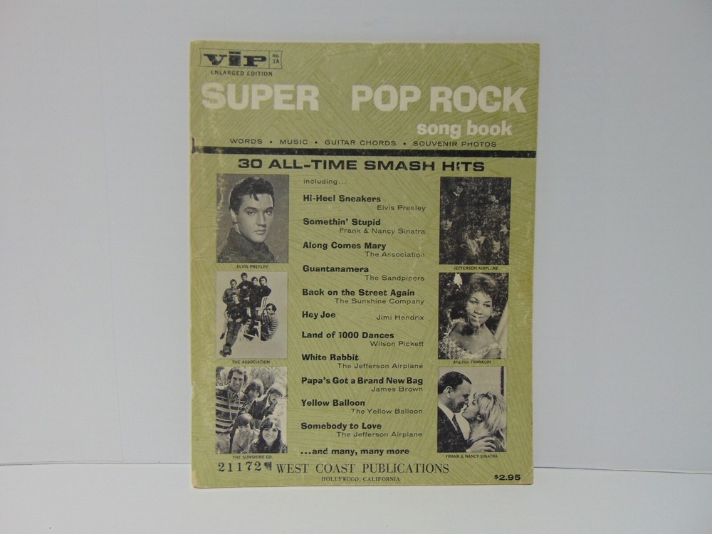 Super Pop Rock Song Book Words Music Guitar Chords Souvenir Photos No 1A 1960s