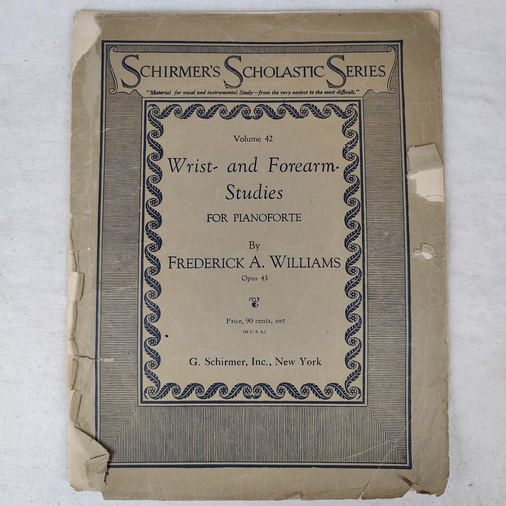 Rare 1917 Antique Schirmer&rsquo;s Scholastic Music Book Vol 42 Frederick A. Williams