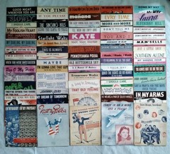 Vintage Sheet Music 75 pc Mixed Lot 1940&rsquo;s WWII Patriotic Movie Popular Songs