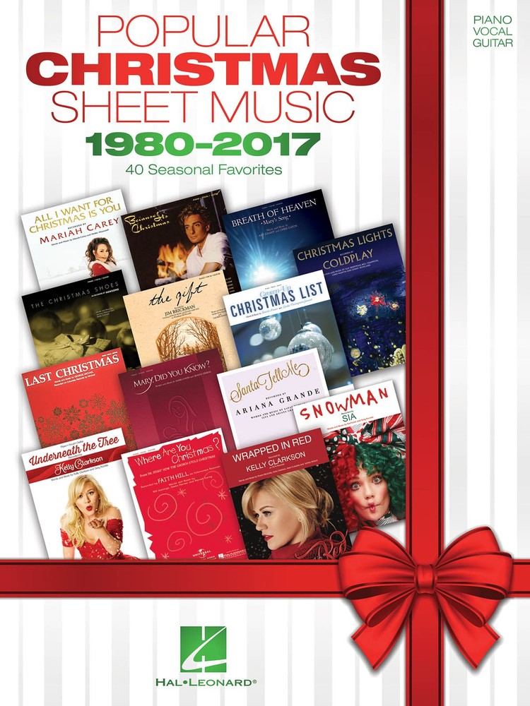 Popular Christmas Sheet Music 1980-2017 Piano Vocal Guitar Chords 40 Songs Book