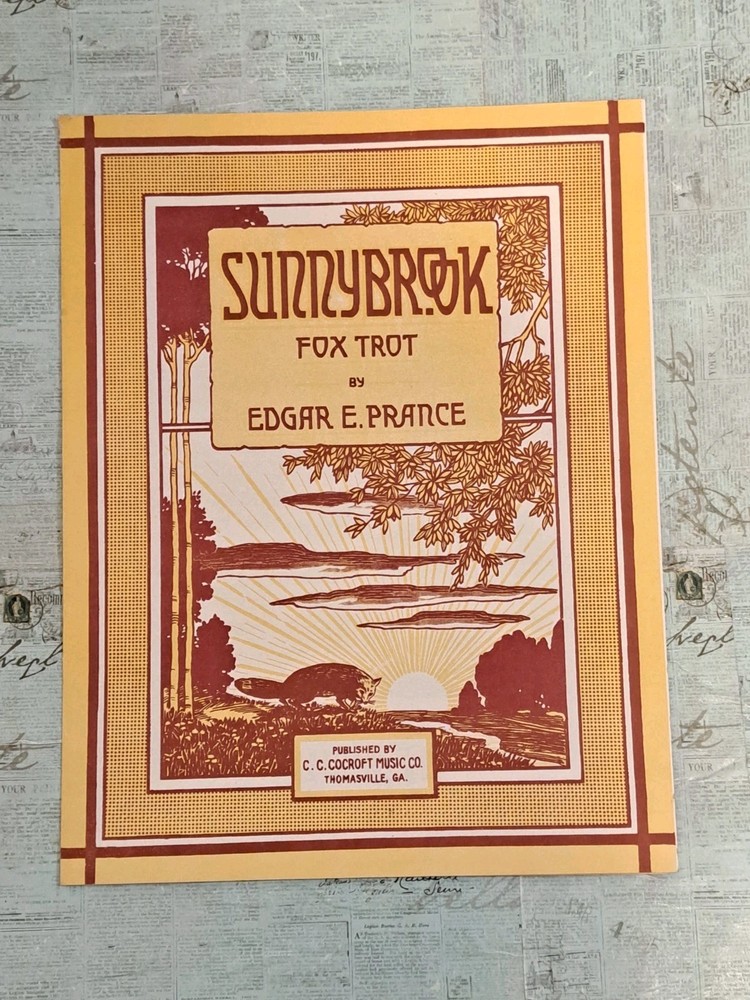 Antique 1917 Sunnybrook Fox Trot Sheet Music By Edgar E. Prance