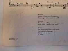 Journey Sheet Music Open Arms 1981 Steve Perry, Piano, Vocals, Guitar Vintage