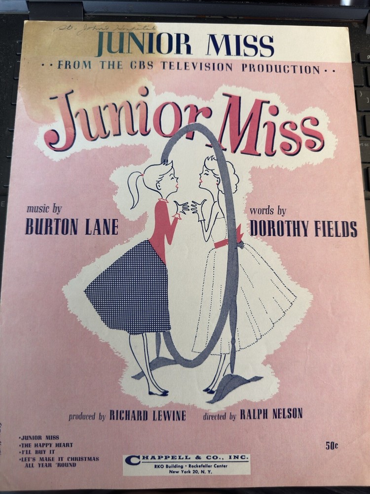 D 1957 CBS TELEVISION Musical ‘Junior Miss’ Lane/Fields