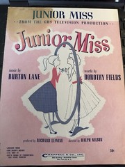 D 1957 CBS TELEVISION Musical ‘Junior Miss’ Lane/Fields