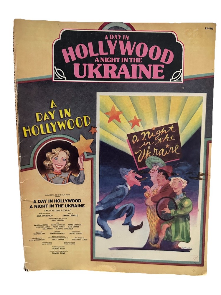 Vintage80s A Day In Hollywood Night In Ukraine Sheet Music Book Broadway Musical