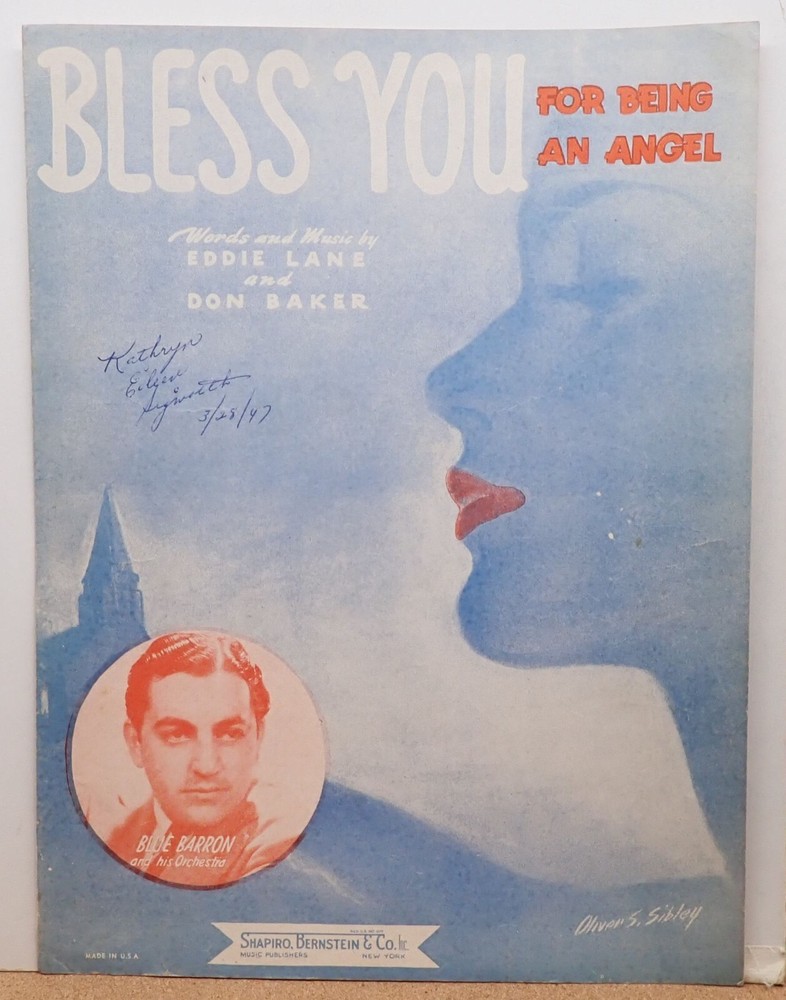 Bless You – Eddie Lane & Don Baker – Sheet Music 1939