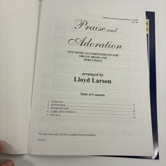 Praise and Adoration Hymn Songbook Full Score and Organ Lloyd Larson Beckenhorst