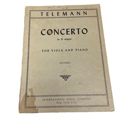 Concerto in G Major For Viola & Piano Katims International Sheet Music Telemann