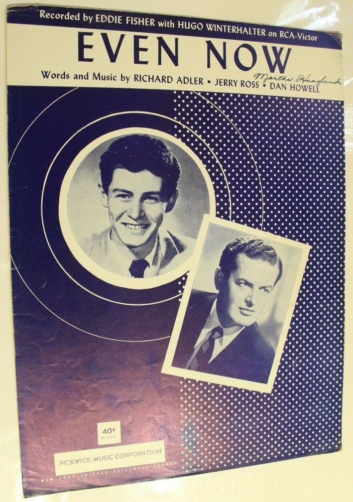 Even Now Vintage Sheet Music 1952