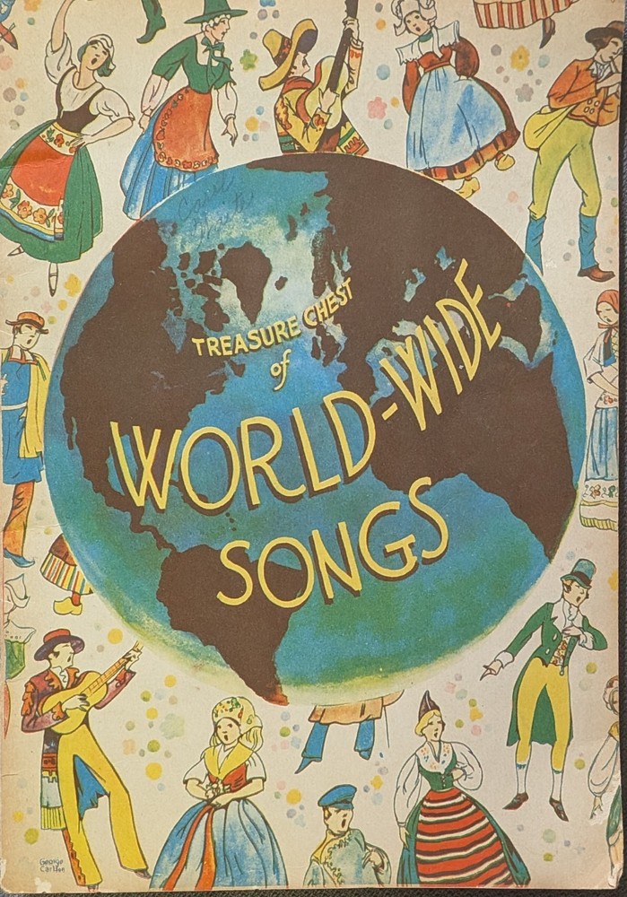 1936 TREASURE CHEST OF WORLD-WIDE SONGS Songbook Sheet Music Children&rsquo;s